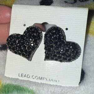 Black Heart Earrings